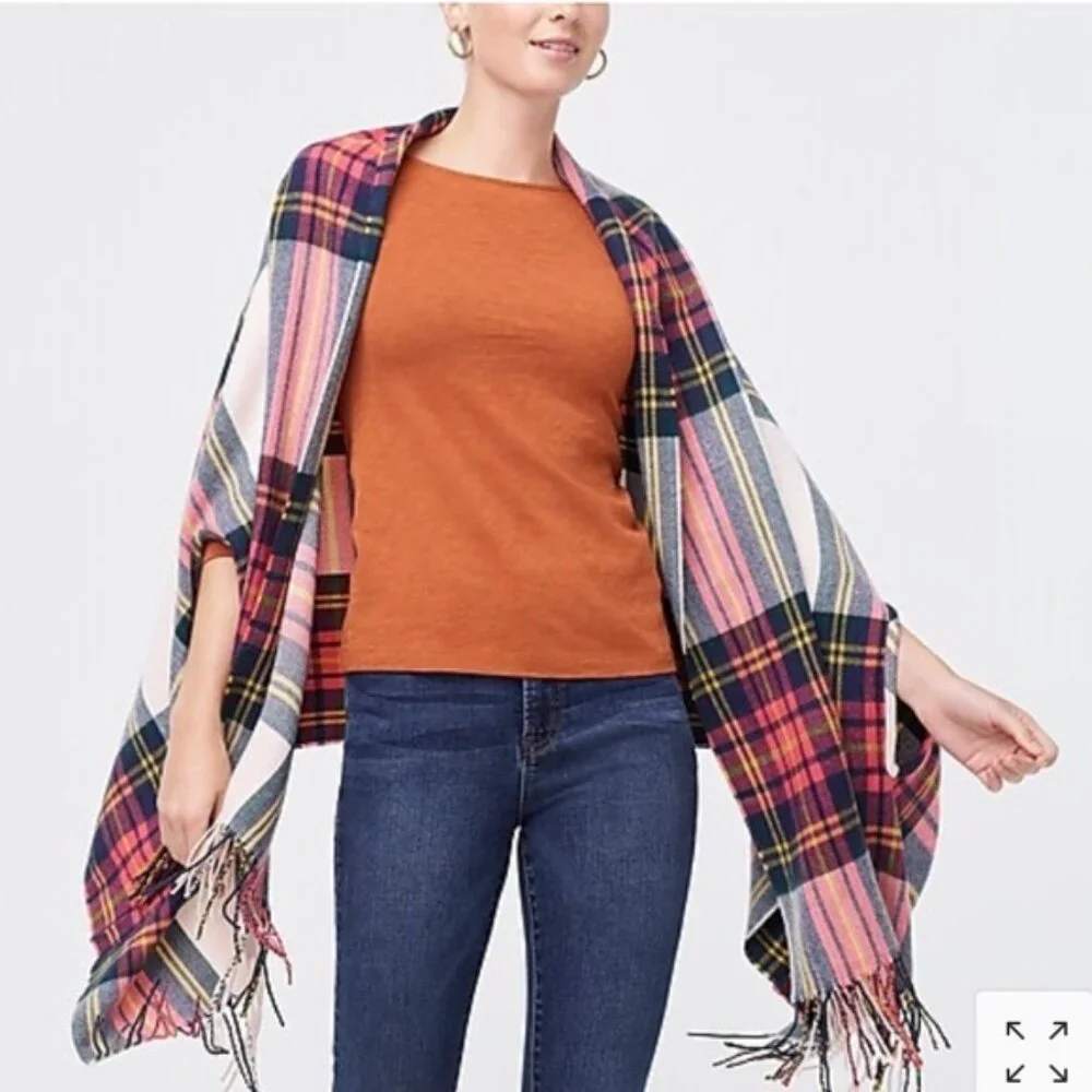 J. Crew Plaid Cape Scarf